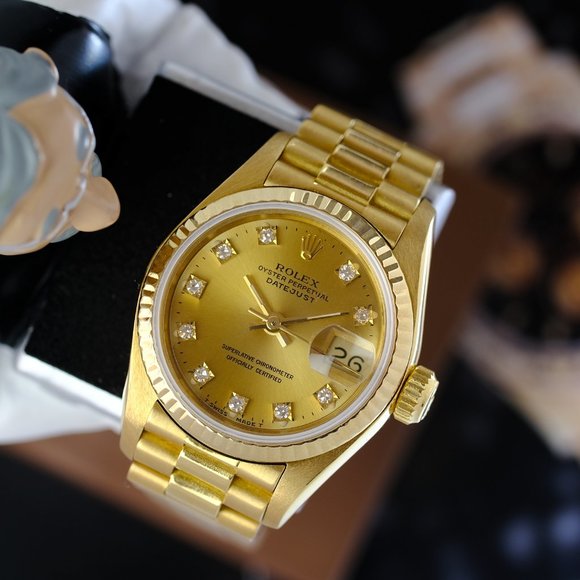 Rolex Datejust 18K Gold Factory Diamond Dial 26mm - Picture 6 of 14
